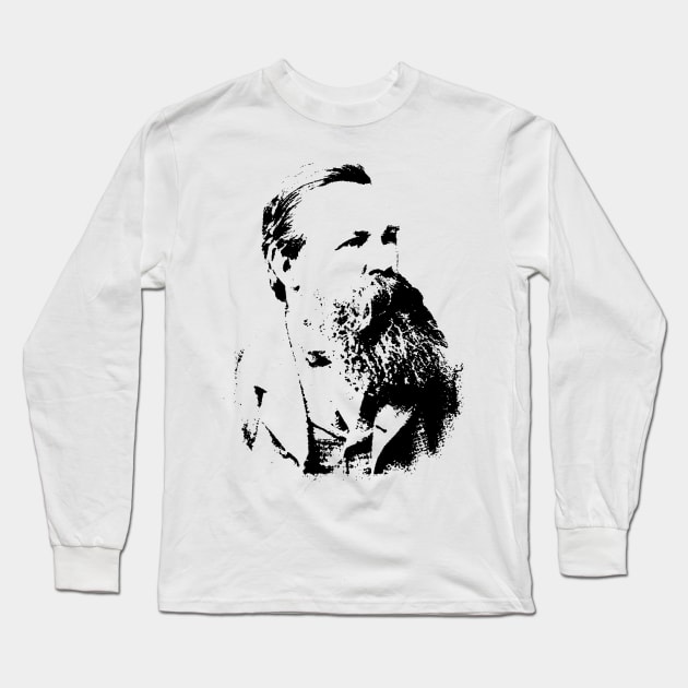 Friedrich Engels Pop Art Portrait Long Sleeve T-Shirt by phatvo